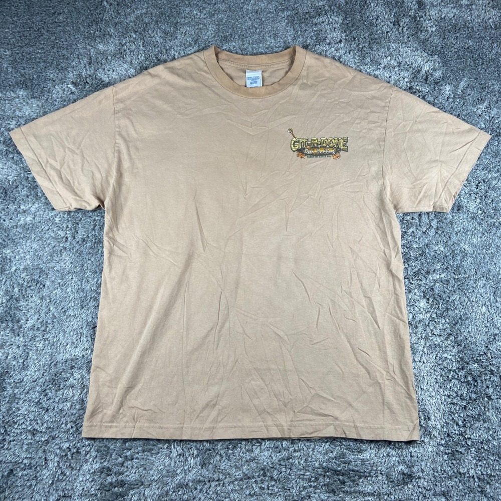 Vintage Git-R-Done‎ Shirt Mens XL Tan Alstyle Deer Hunting Larry the Cable Guy